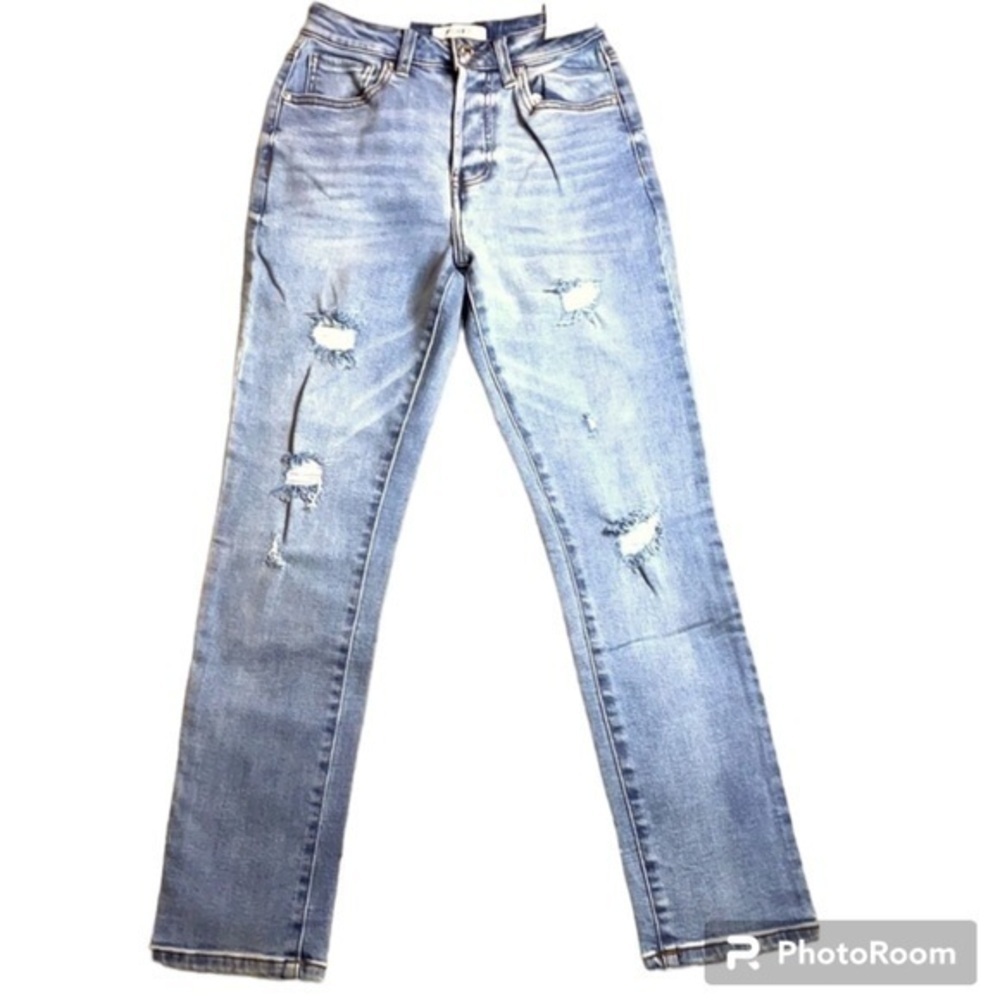 FOREVER 21 MOM JEAN | NWT WOMEN’S SIZE 25 RIPPED BLUE JEANS